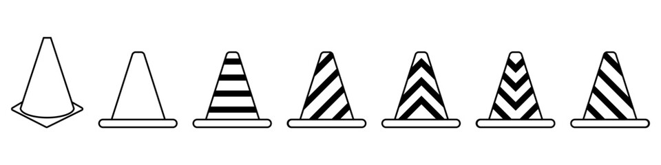 Road barrier with cone vector illustration. Under construction fence concept isolated on white background. Vector Illustration. Vector Graphic. EPS 10