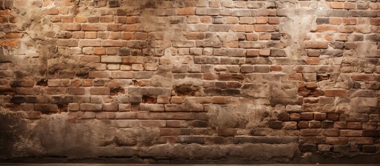 Medieval wall made of aged brick
