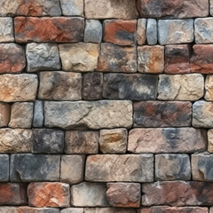 Obraz premium Stone wall, seamless pattern, fabric, tile, background, carpet, wallpaper, clothing, sarong, packaging, batik