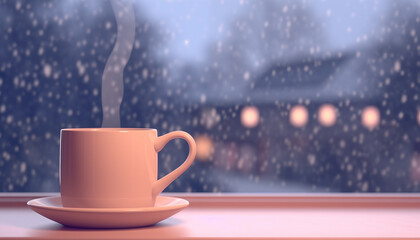 cup of coffee on the snow