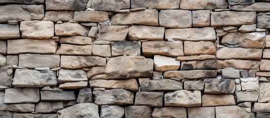 Old stone wall made of rocks for background