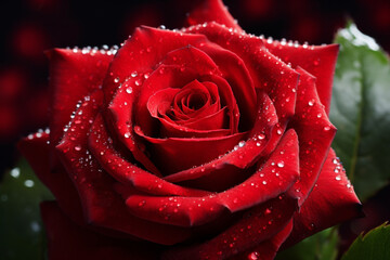 red rose with water drops