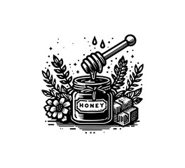 Honey hand draw vector graphic asset 