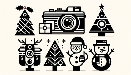 Planches d'illustrations thématique Noël et photo