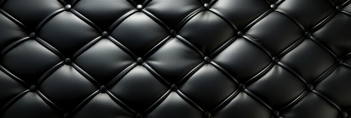 Black Buttoned Luxury Leather Pattern Diamonds , Banner Image For Website, Background, Desktop Wallpaper