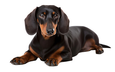The Long-bodied Dachshund Intrinsic Elegance Dog Isolated on Transparent Background PNG.