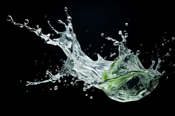 Water splash on a black background. 