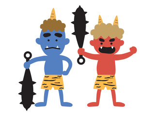 赤鬼と青鬼のイラスト