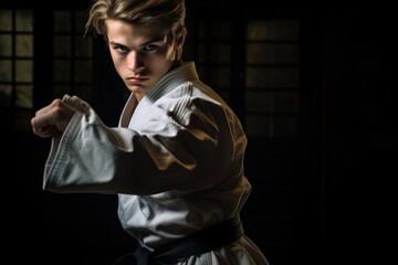 karate male in a studio