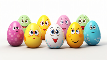 Cute colored easter eggs