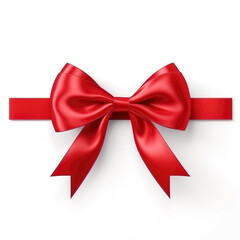 Red gift ribbon isolated on white background