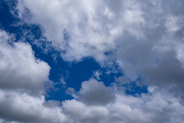 Beautiful blue sky white clouds nature environment background