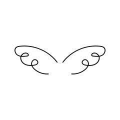 Sketch angel wing. Angel feather wing