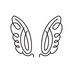 Sketch angel wing. Angel feather wing
