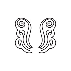 Sketch angel wing. Angel feather wing