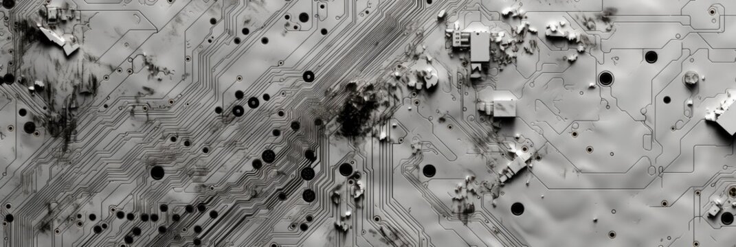 White Texture Background Printed Circuit Board , Banner Image For Website, Background, Desktop Wallpaper