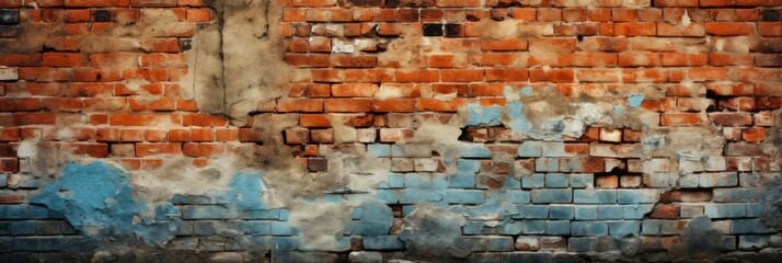Wide Beige Brick Wall Panoramic Background , Banner Image For Website, Background, Desktop Wallpaper