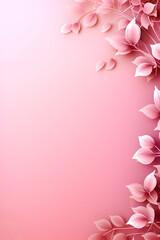 Fototapeta premium wedding invitation card pink background with pink flowers