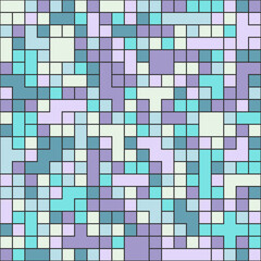 Seamless geometric pattern of multicolored squares and arbitrary shapes. A template for textures, textiles, simple backgrounds and creative ideas
