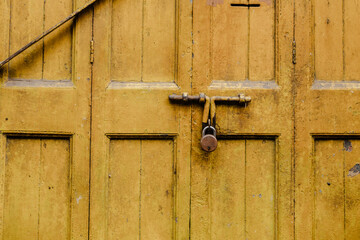 old padlock on door