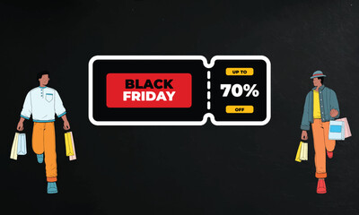 Abstract vector black friday sale layout background.