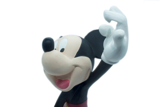 Studio image of Mickey Mouse with a white isolated background.	
