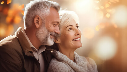 Old happy couple, valentine's day concept