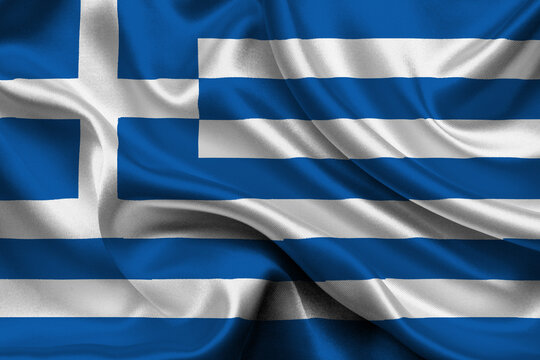 High detailed flag of Greece. National Greece flag. Europe. 3D illustration.
