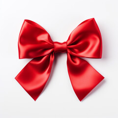 red bow on white background