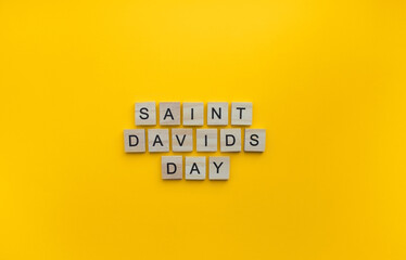 On March 1, St. Davids day, a minimalistic banner with an inscription in wooden letters
