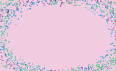Fototapeta na wymiar カラフルな飛沫飾りのピンクのフレーム