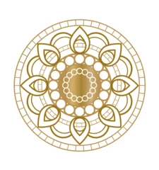 Fotobehang Golden mandala emblem with circles in the middle © Doris