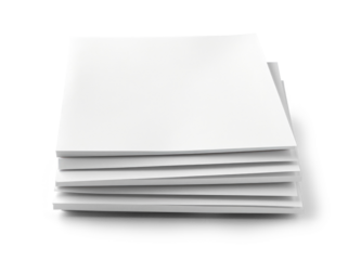Stack of a4 size white paper sheet isolated over white background