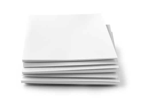 Stack of a4 size white paper sheet isolated over white background