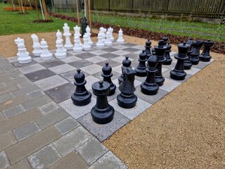 a chess game of two different political camps. the political contest resembles the deliberate moves...