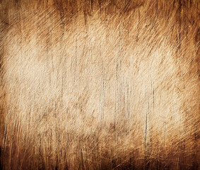 heavily scratched texture of kitchen cutting board background with space for text, product
