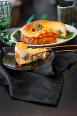 Traditional Christmas or New Year's pie.