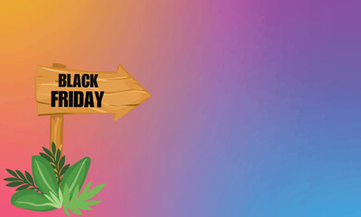 Colorful black friday signboard banner. Black friday sale. Vector illustration