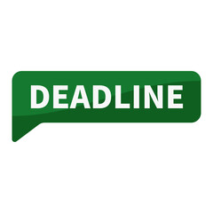 Deadline In Green Rectangle Shape For Limited Time Notification Information Announcement
