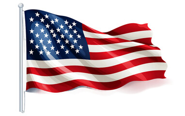 The Banner of Independence American Flag Isolated on Transparent Background PNG.