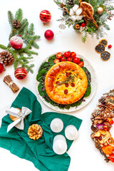 Traditional Christmas or New Year's pie.