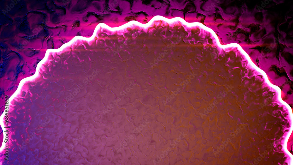 Poster colorful winking soft shapes on dark red backdrop - abstract 3d rendering