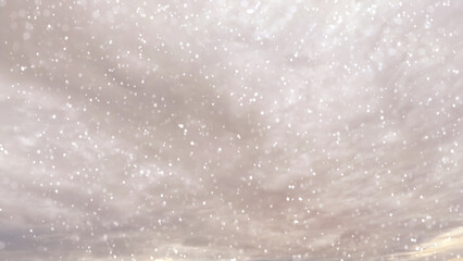 pretty falling snow on clouds on sky bg - photo of nature - Powered by Adobe