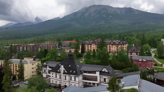 Aerial view of Stary Smokovec in Slovakia
