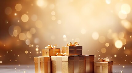 gift box and decorate everything about Happy New year celebration background with copy space