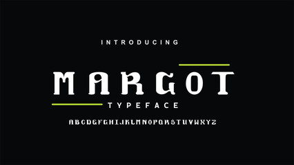 Margot, modern futuristic modern geometric font - obrazy, fototapety, plakaty