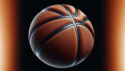 Basketball ball on black background