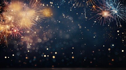 gift box and decorate everything about Happy New year celebration background with copy space