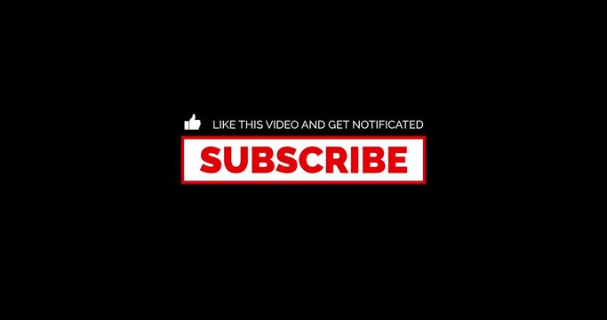 Social Media Subscribe Title. subscribe slogan and like, red and white color. Dynamic and fast animation, 4K resolution