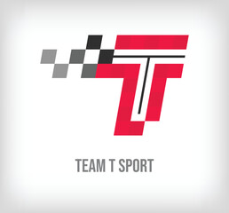 Creative T letter racing and sports logo. Modern pixel with new culture colors. Font alphabet template. Creative contest geometric. vector